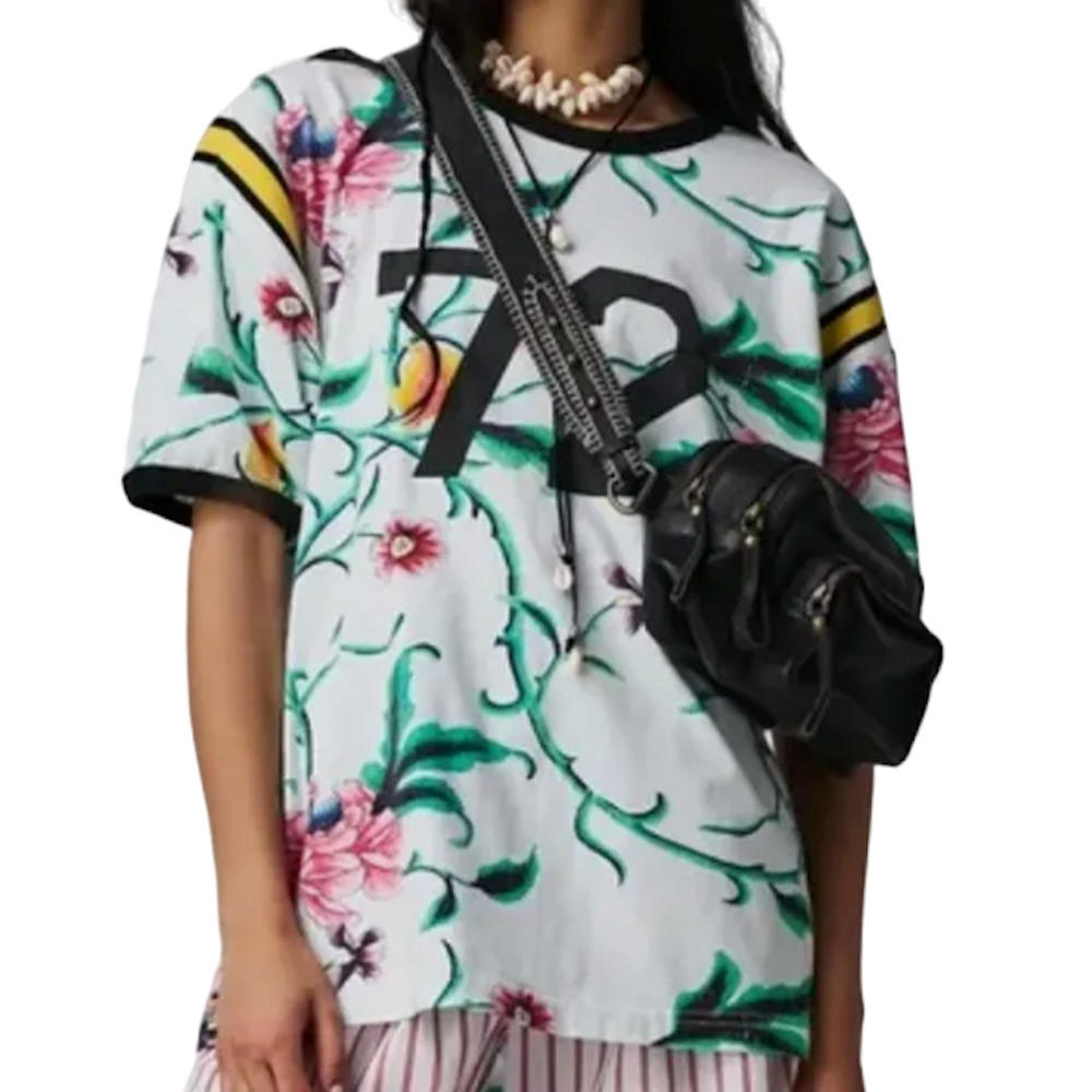 NEW THE BUREAU X FREE PEOPLE GARDEN STATE FLORAL T-SHIRT TOP SZ L/XL